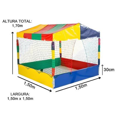 Cama Elástica 3,05m Piscina De Bolinhas 1,50m 1000 Bolinhas E Escorregador Médio Gangorra 2 Lugares