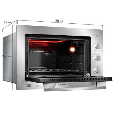 Forno Elétrico De Embutir Mueller Espelhado 50 Litros MFE50K 110V