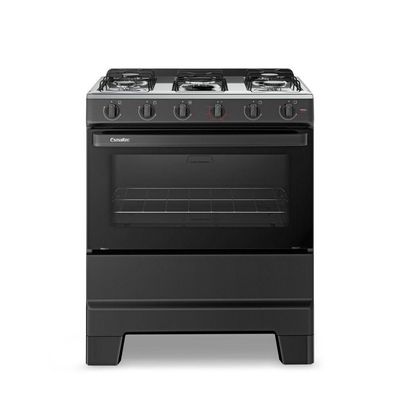 Fogão 5 Bocas Mesa Inox Manual Ideal Pop 5120 Esmaltec Preto Bivolt