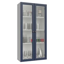 Cristaleira Suspensa 70 Cm 2 Portas De Vidro Branco-azul Vik Madesa
