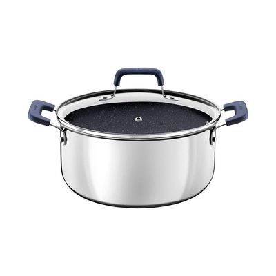 Caçarola Tramontina Romagna Em Aço Inox E Alumínio Cerâmico Black Stone 24 Cm 5,24 L Tramontina