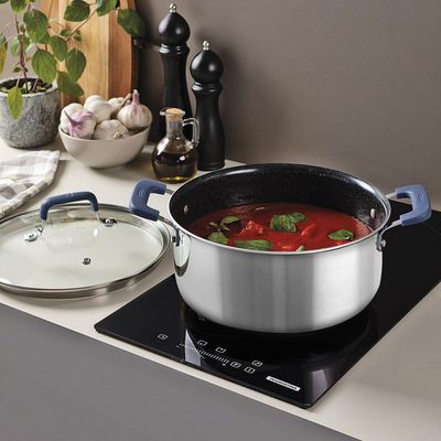 Caçarola Tramontina Romagna Em Aço Inox E Alumínio Cerâmico Black Stone 24 Cm 5,24 L Tramontina