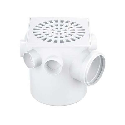 Caixa Sifonada Quadrada 150x175x75mm Com 7 Entradas De 40mm E Saída De 75mm - Herc