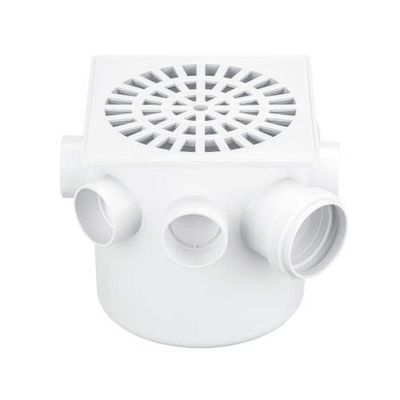 Caixa Sifonada Quadrada 150x150x50mm Com 7 Entradas De 40mm E Saída De 50mm - Herc