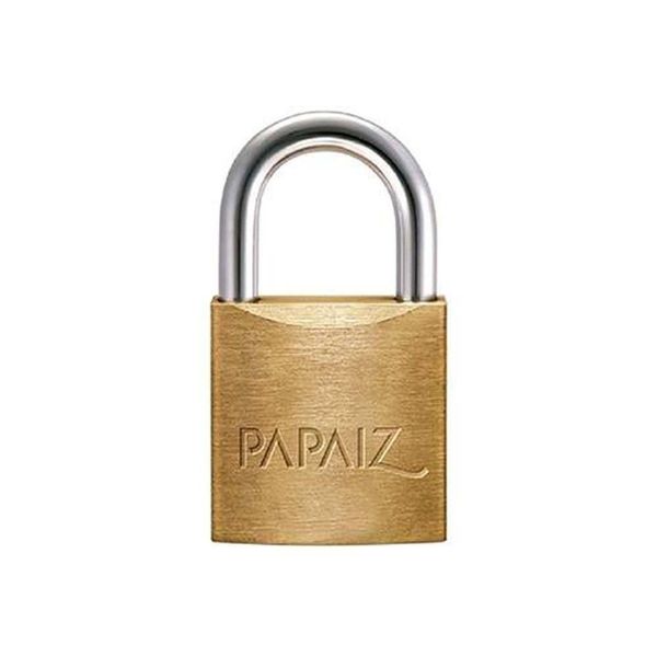 Cadeado Papaiz 20mm Corpo Latão Gancho Aço Haste Cementada Cromada - 2 Chaves Niqueladas
