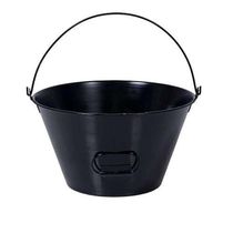 Balde De Chapa Preto 10 Litros Para Pedreiro - Diâmetro 32cm Profundidade 17cm
