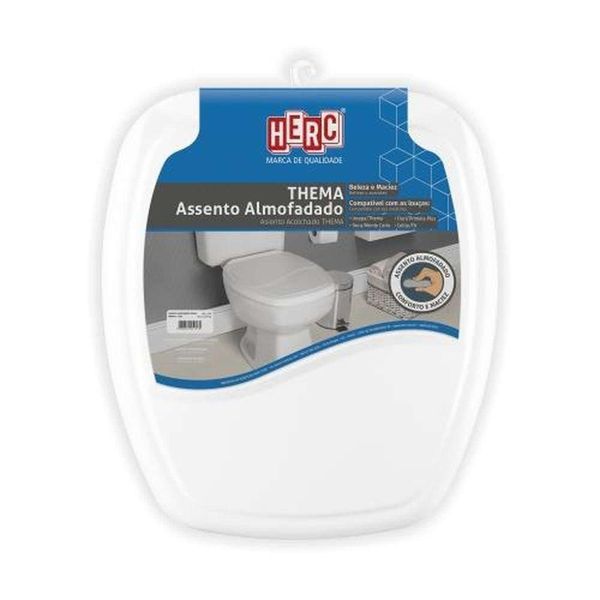 Assento Almofadado Thema Branco - Medidas 44,5x39,3x4,2cm - Herc