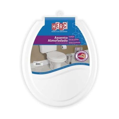 Assento Almofadado Prime Branco Para Louças Convencionais - Suporta Até 130kg