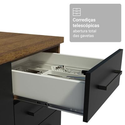 Armário De Cozinha Completa 270cm Rustic/preto Agata Madesa 11