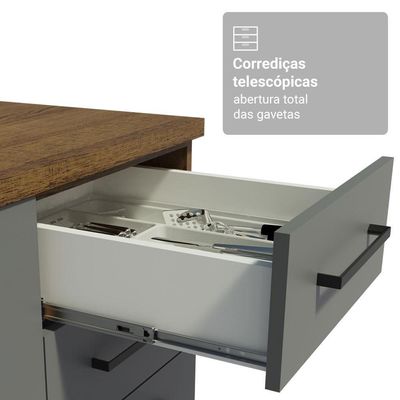Armário De Cozinha Completa 270cm Rustic/cinza Agata Madesa 11