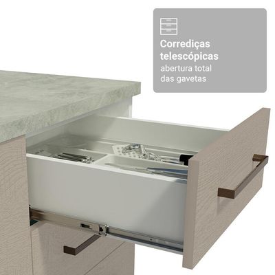 Armário De Cozinha Completa 270cm Branco/crema Agata Madesa