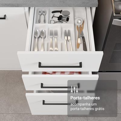 Armário De Cozinha Completa 270cm Branco Agata Madesa 11