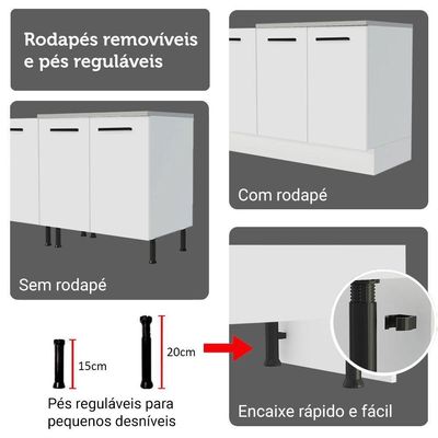 Armário De Cozinha Completa 270cm Branco Agata Madesa 11