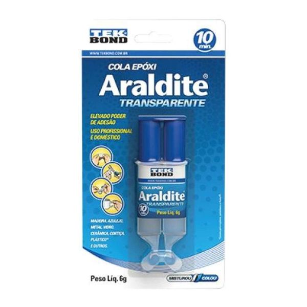 Araldite Epóxi Transparente 6g Com Aplicador Resina Epóxi Azulejos, Madeira, Vidro, Concreto 70°c