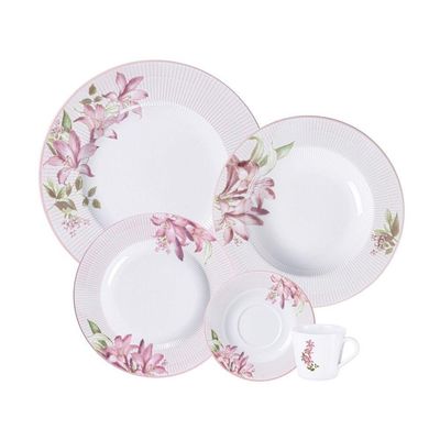 Aparelho De Jantar Tramontina Poème Em Porcelana Decorada 20 Peças Tramontina