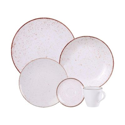 Aparelho De Jantar Tramontina Rústico Marrom Em Porcelana 20 Peças Tramontina