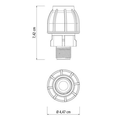 Adaptador De Compressão Rosca Macho 20 Mm X 1-2 Tramontina Para Mangueiras De Pead Tramontina