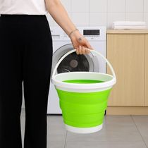 Balde Flexivel Silicone Dobravel Cesto Portátil Flash Mop 10l Grande Roupa Agua Gelo Multiuso Verde