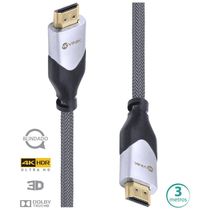 Cabo Hdmi 2.0 4k Ultra Hd 3d Conexao Ethernet Blindado Em Nylon 3 Metros - H20b-3