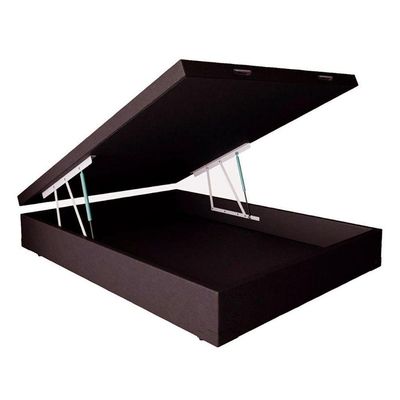 Cama Box Baú Casal Marrom Sintético Premium Rr Colchões 138x188