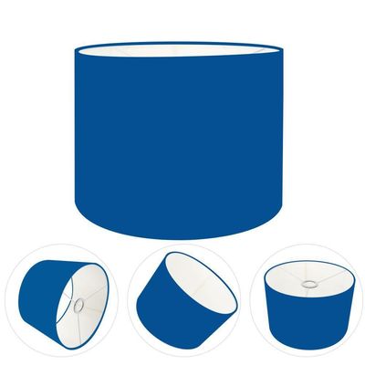 Cúpula Abajur E Luminária Cilíndrica Vivare Cp-7012 ø30x25cm - Bocal Nacional Azul-marinho