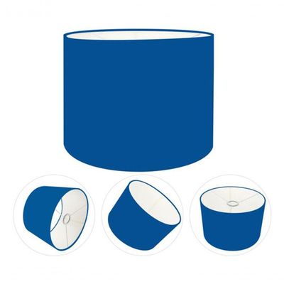 Cúpula Abajur E Luminária Cilíndrica Vivare Cp-7012 ø30x25cm - Bocal Nacional Azul-marinho