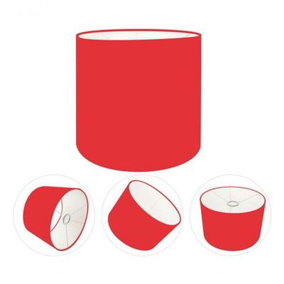 Cúpula Abajur E Luminária Cilíndrica Vivare Cp-7007 ø20x22cm - Bocal Nacional Vermelho