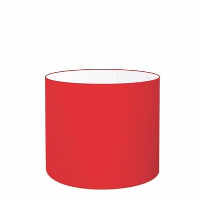 Cúpula Abajur E Luminária Cilíndrica Vivare Cp-7007 ø20x22cm - Bocal Nacional Vermelho
