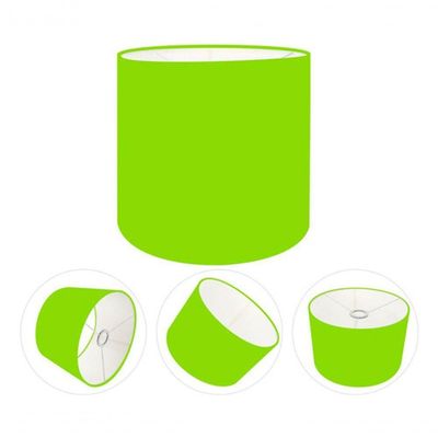 Cúpula Abajur E Luminária Cilíndrica Vivare Cp-7008 ø20x25cm - Bocal Nacional Verde-limão