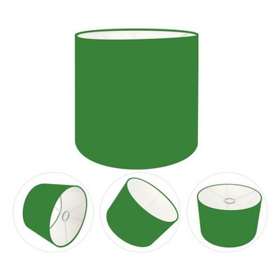 Cúpula Abajur E Luminária Cilíndrica Vivare Cp-7007 ø20x22cm - Bocal Nacional Verde-folha