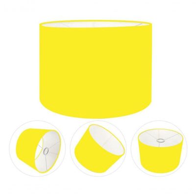 Cúpula Abajur E Luminária Cilíndrica Vivare Cp-7020 ø45x21cm - Bocal Nacional Amarelo