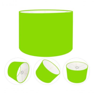 Cúpula Abajur E Luminária Cilíndrica Vivare Cp-7018 ø40x25cm - Bocal Nacional Verde-limão