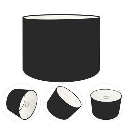 Cúpula Abajur E Luminária Cilíndrica Vivare Cp-7017 ø40x21cm - Bocal Nacional Preto-preto