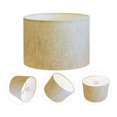 Cúpula Abajur E Luminária Cilíndrica Vivare Cp-7018 ø40x25cm - Bocal Nacional Linho Bege