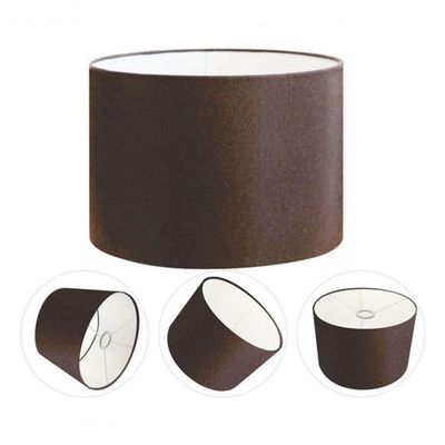 Cúpula Abajur E Luminária Cilíndrica Vivare Cp-7017 ø40x21cm - Bocal Nacional Café