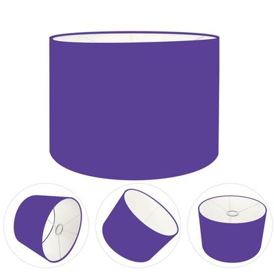 Cúpula Abajur E Luminária Cilíndrica Vivare Cp-7017 ø40x21cm - Bocal Nacional Roxo
