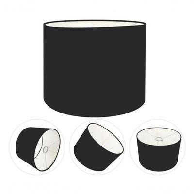 Cúpula Abajur E Luminária Cilíndrica Vivare Cp-7015 ø35x25cm - Bocal Nacional Preto
