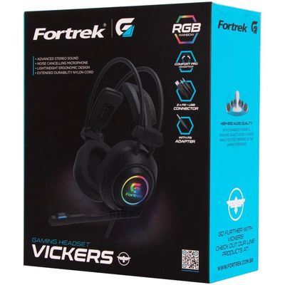 Headset Gamer Rgb Vickers Preto Fortrek