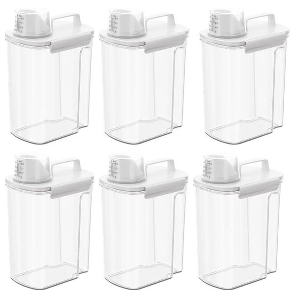 Kit 6 Dispensers Medidor New Retro 3,9l Porta Sabão Amaciante Organizador Lavanderia Área de serviço