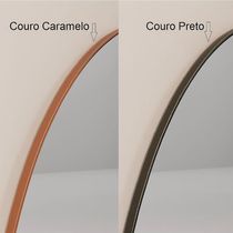 Espelho Orgânico Moldura Couro 110x50cm 150x60cm 170x70cm Corpo Inteiro Quarto Sala 110cm x 50cm