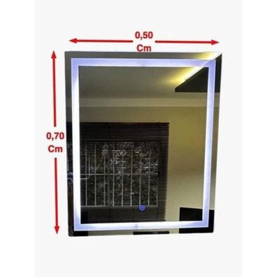 Espelho Jateado Com 3 Tons De LED e Touch Screen Fonte Slim 70x50