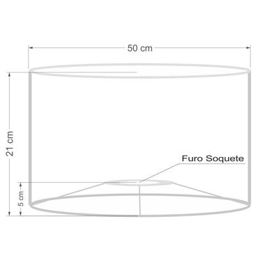Cúpula Abajur Cilíndrica Cp-7023 ø50x21cm Linho Bege