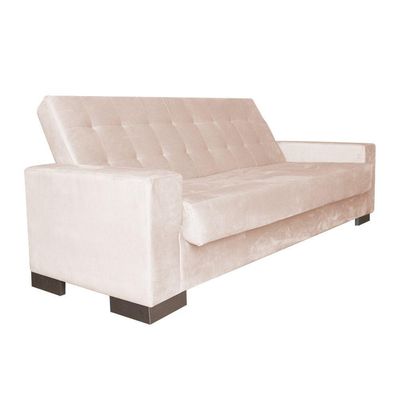 Sofá Cama 2L P/ Sala de Estar Lisboa Suede Bege