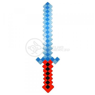 Brinquedo Espada Pixel Minecraft 58cm à Pilha vermelho