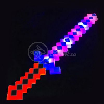 Brinquedo Espada Pixel Minecraft 58cm à Pilha vermelho