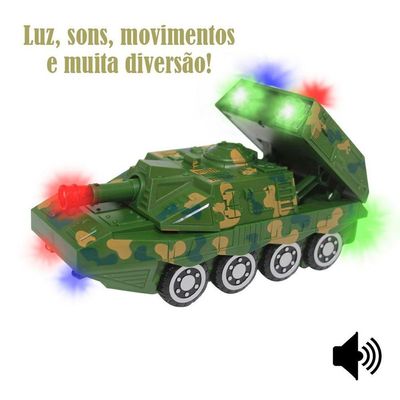 Brinquedo Tanque De Combate Militar Com Som E Luzes