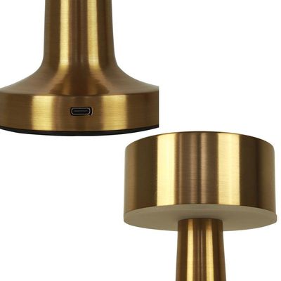 Luminária Abajur Mesa Led Jimp Dimerizável S/ Fio Recarregável Taschibra Ouro