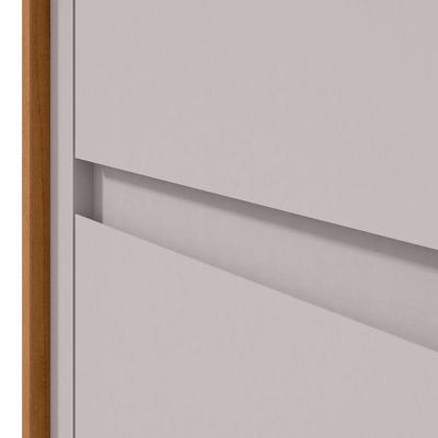 Mesa De Cabeceira 2 Gavetas Loop - Lopas Amendoa Clean-off White