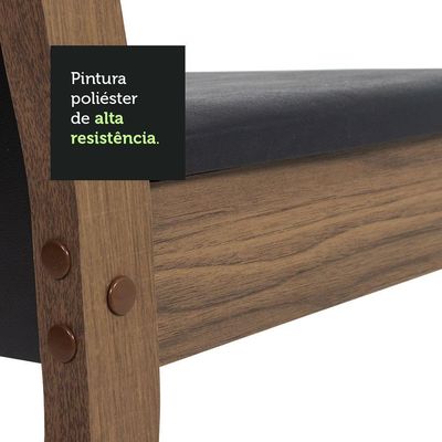 Conjunto Sala De Jantar Mesa Tampo De Madeira 4 Cadeiras Rustic/preto Sophie Madesa