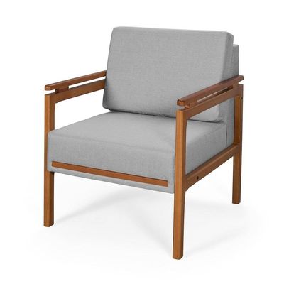Poltrona Decorativa Montreal Para Sala De Estar Escritório Recepção Linho Cinza